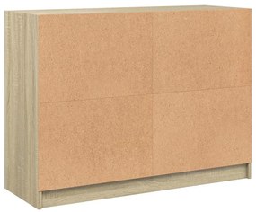 sonoma tölgy színű szerelt fa tálalóasztal 102x37x75,5 cm