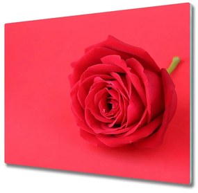 Üveg vágódeszka vörös rózsa 60x52 cm