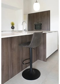 Middelfart bárszék, mikroszálas, sötétszürke, fekete lábak
