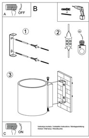 Sollux SL.0486 - Fali lámpa ORBIS 1xG9/40W/230V beton