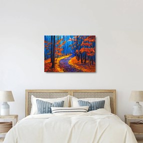 Egy őszi erdő képe (üvegen) (70x50 cm)