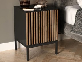 AKCE Éjjeliszekrény MEORATI 40x40cm, fekete/dub artisan II. osztály