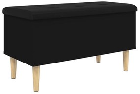 fekete szerelt fa tárolópad 82x42x46 cm