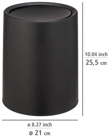 Wenko Atri 6 l hulladékgyűjtő kosár, fekete