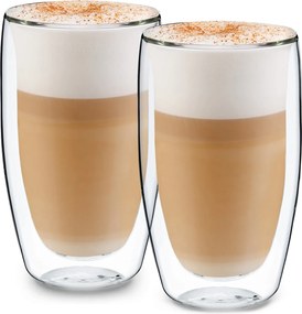 Klarstein Glaswerk Carajillo, thermo poharak dupla üveggel, 450 ml, kézműves, boroszilikát üveg