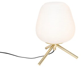 Design asztali lámpa arany 20 cm opálüveggel - Hero