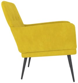 sárga bársonyfotel 62x79x79 cm