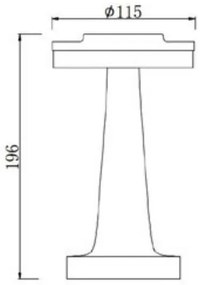 Lámpa Asztali Monum, 3W, 200lm, DC 5V, 1A,3000 K, 3 fokozatú fényerő, akkumulátor 1800 mAh, arany
