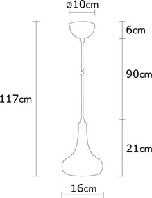 Berceste N-1366 fekete fém függőlámpa, Ø16 cm