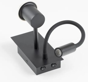 Brilagi - LED Fali lámpa NUBILA 1xE27/25W/230V + LED/3W fekete/barna