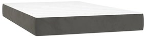 sötétszürke bársony rugós és LED-es ágy matraccal 120x200 cm