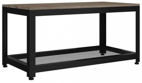 szürke és fekete MDF és vas dohányzóasztal 90x45x45 cm