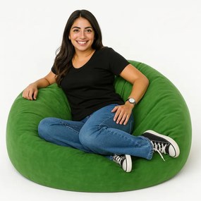 EMI Gömb formájú zöld velúr babzsák fotel 335 liter