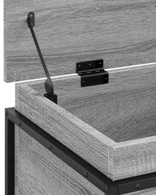 szürke sonoma szerelt fa tárolóláda fedéllel 80x40x51,5 cm