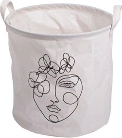 Nyomott mintás tárolókosár GUSTA 30x30 cm, fehér