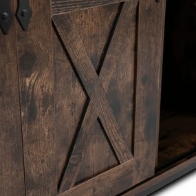 Komoda ARLO 100 cm z Półkami Dąb Rustykalny/Czarny