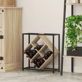 Borállványok Sonoma tölgy, Fekete Forgácslap, Fém Közepes