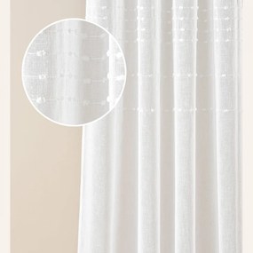 Marisa Minőségi fehér függöny ráncolószalaggal 140 x 250 cm
