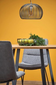 AKCIÓ Fekete étkezőasztal tölgyfa asztallappal NOCTURNE 120x120 II. osztály