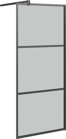 vidaXL fekete sötét ESG üveg zuhanyfal 90x195cm