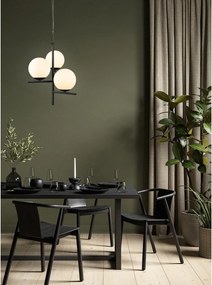 Matt fekete függőlámpa üveg búrával ø 40 cm Pure – Trio