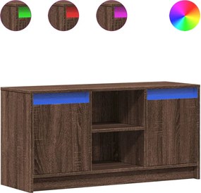 vidaXL barna tölgy színű szerelt fa LED-es TV-szekrény 100x34x50 cm
