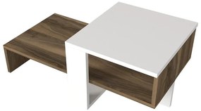 Dohányzóasztal Chain - White, Walnut