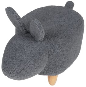 Szürke szövet állatos puff 57 x 36 cm BUNNY Beliani