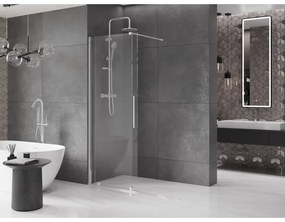 Mexen Velar, tolóajtó a nyílásba Walk-In típus 160 cm, 8 mm átlátszó üveg, króm, 871-160-000-03-01