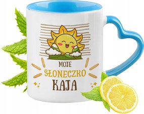 Kék Bögre Szív Alakú Füllel Kai számára Ideális Ajándék