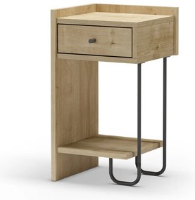 Natúr színű éjjeliszekrény tölgyfa dekorral Mercure – Marckeric