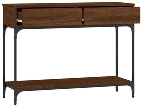 barna tölgyszínű szerelt fa tálalóasztal 100 x 34,5 x 75 cm