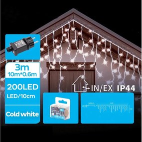 BRILAGI - LED kültéri karácsonyi fényfüzér 200xLED/8 funkciós 13x0,6m IP44 hideg fehér