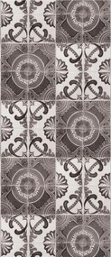 Fotótapéta Csempe Dísz Bézs Szürke Barna Geometria Virágok 91x211 +ragasztó