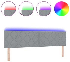 LED Fejtámla Gyémánt Blokk Dizájn Világosszürke 180 cm Szövet