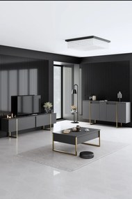 Konzolasztal Luxe - Anthracite, Gold