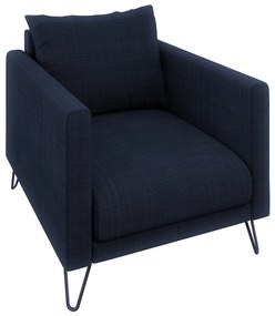 Sötétkék zsenília fotel Freya – Ropez