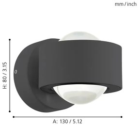 Eglo 96049 - LED Fali lámpa ONO 2 2xLED/2,5W/230V