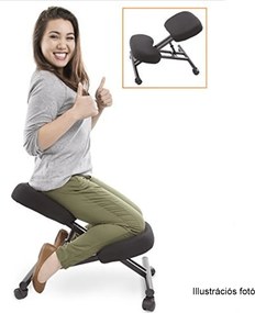 Ergonomikus térdelőszék, rózsaszín/bükkfa, GROCO