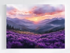 Vászonkép Canvas Tájkép Hegyek Panoráma Virágok Láp 100x75