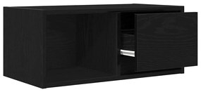 2 db fekete tölgy színű szerelt fa TV-szekrény 60x31x25,5 cm