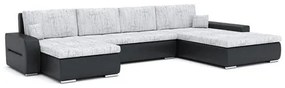 TORONTO U alakú kinyitható kanapé Világos szürke / fekete ökobőr Jobb