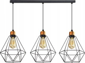 Drót Mennyezeti Lámpa Csillár Fekete Réz Led