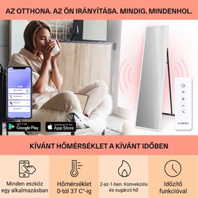 Klarstein La Palma 900 smart, infravörös hősugárzó, 40 x 160 cm, 900 W, tükörállvány