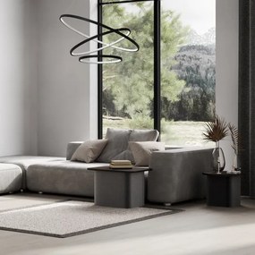 LED Csillár zsinóron HOOP LED/93W/230V átm. 80 cm 4000K fekete