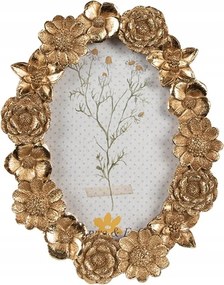 Arany ovális képkeret Thiena virágos applikációval cserélhető képekhez