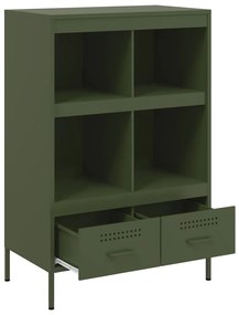 olívazöld acél magasszekrény 68 x 39 x 101,5 cm