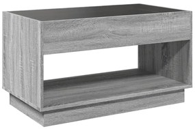 szürke sonoma végtelen hatású LED-es dohányzóasztal 90x50x50 cm