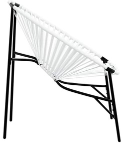 3 db fekete fehér polyrattan kerti szék szett
