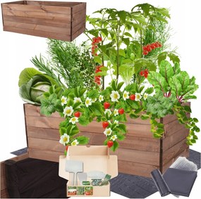 Zöldségágyás magasított láda inspekt virágtartó impregnáló 45x120x60